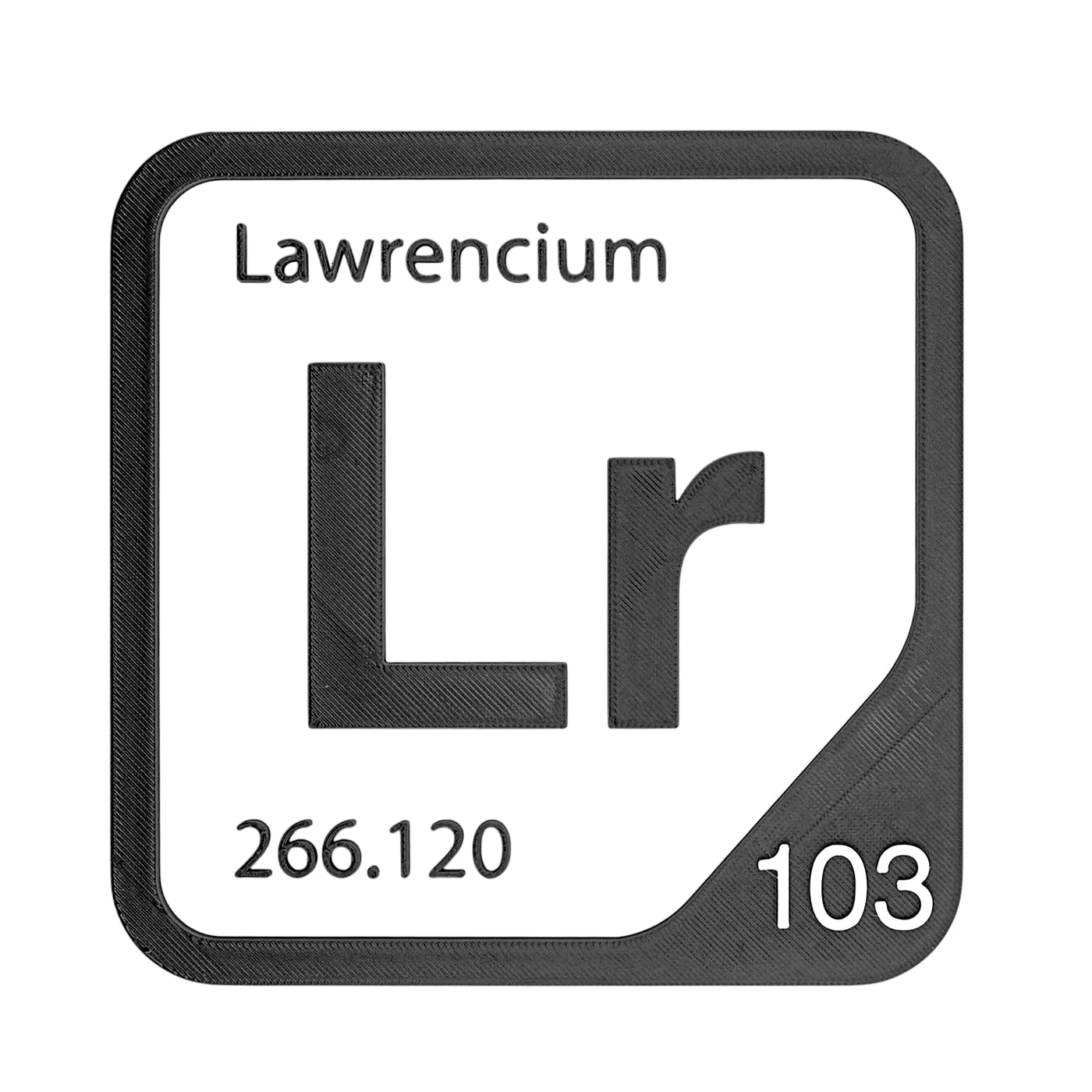 Lawrencium periodic table Elemental Tile in Black
