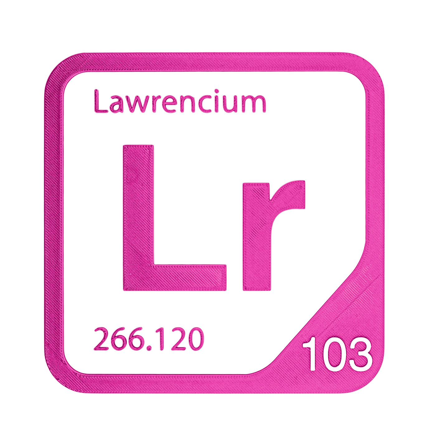 Lawrencium periodic table Elemental Tile in Magenta