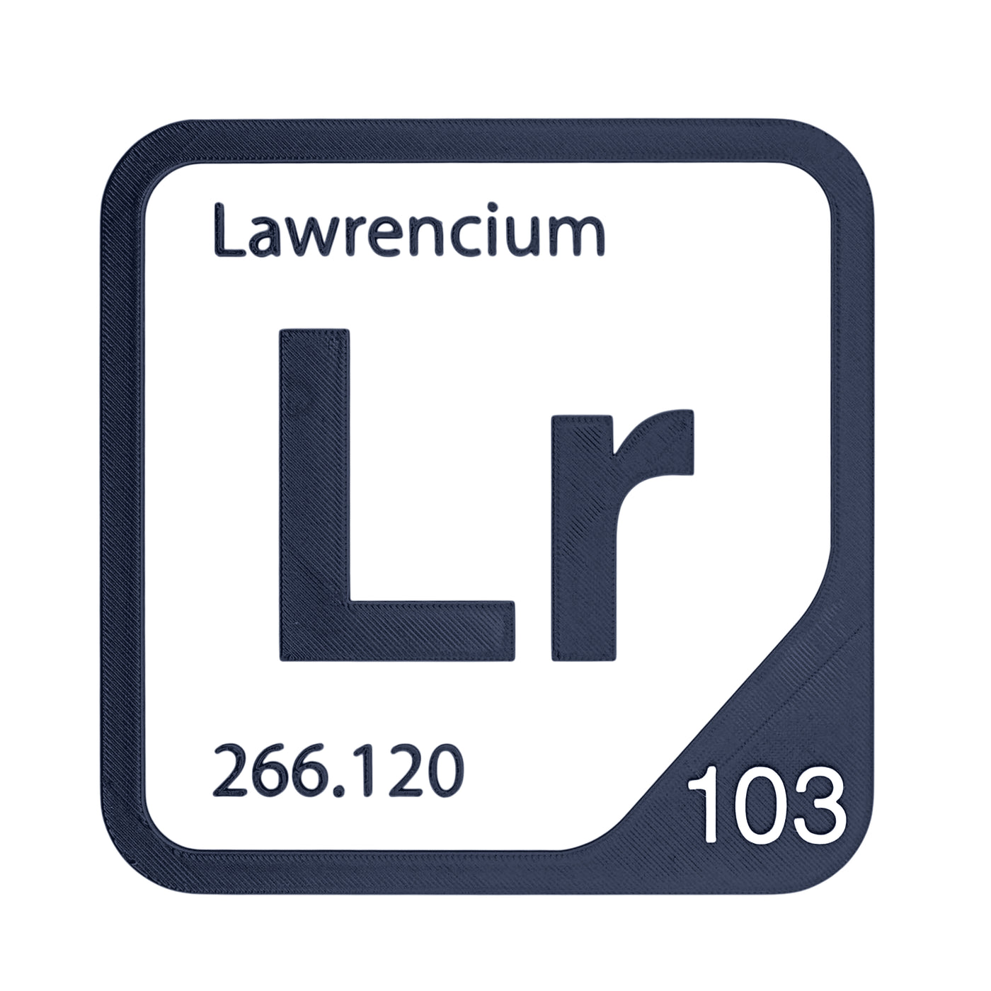 Lawrencium periodic table Elemental Tile in Navy Blue