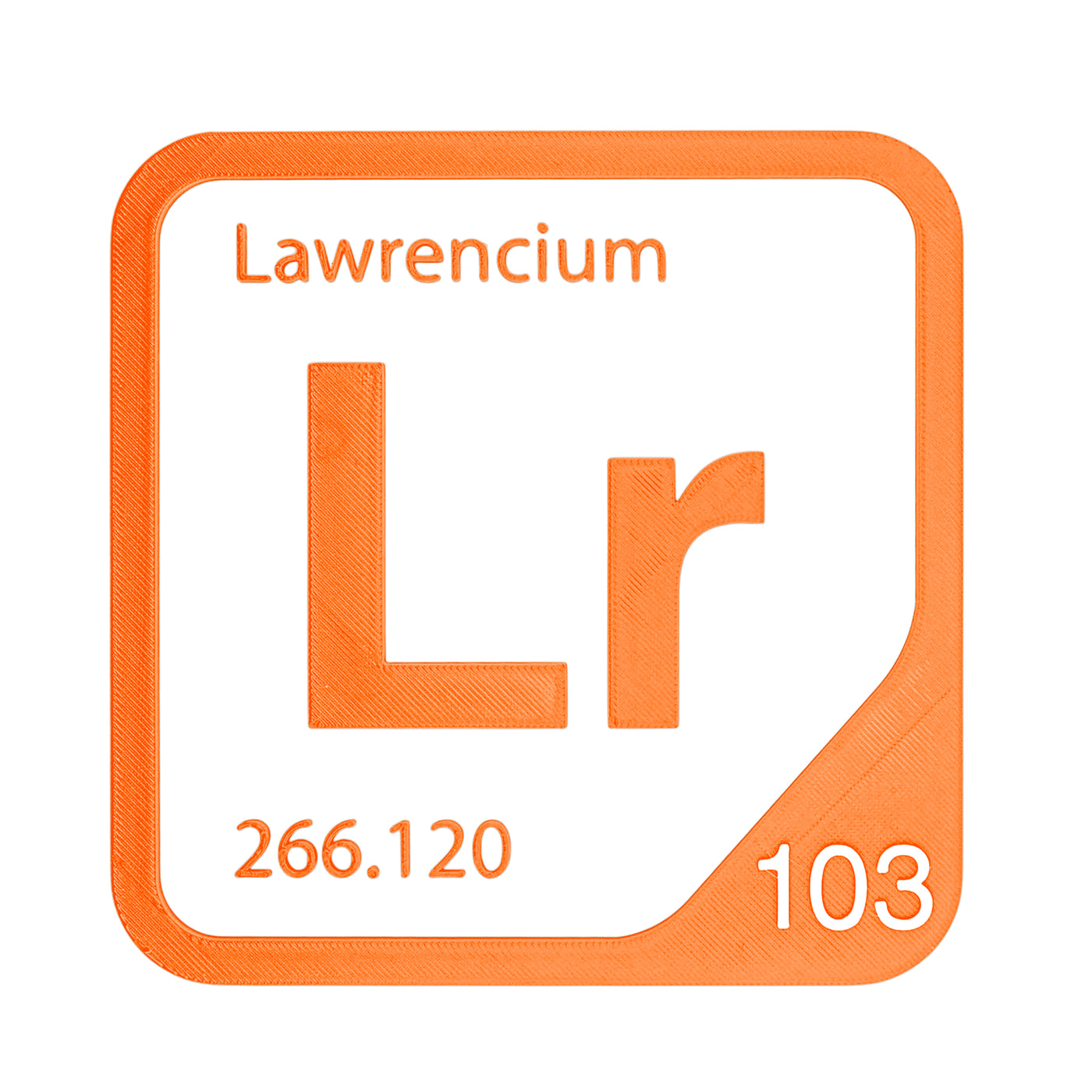 Lawrencium periodic table Elemental Tile in Orange