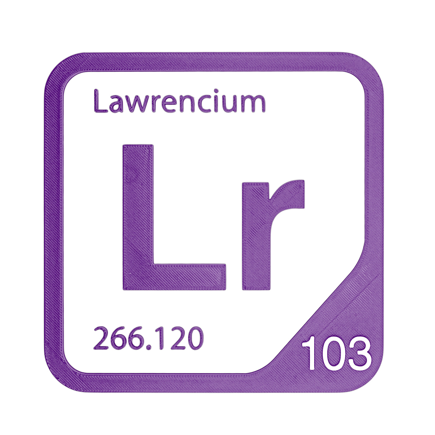 Lawrencium periodic table Elemental Tile in Purple