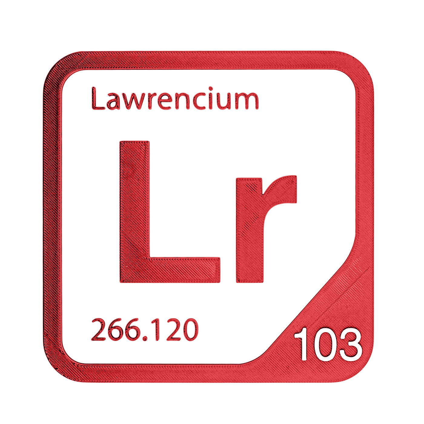 Lawrencium periodic table Elemental Tile in Red