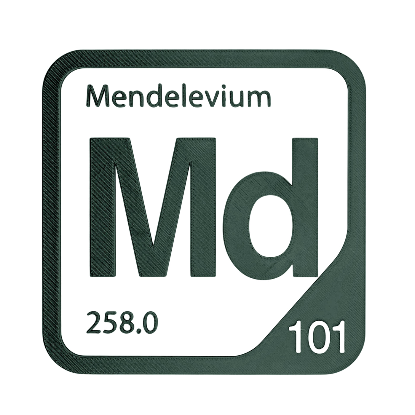 Mendelevium periodic table Elemental Tile in Forest Green