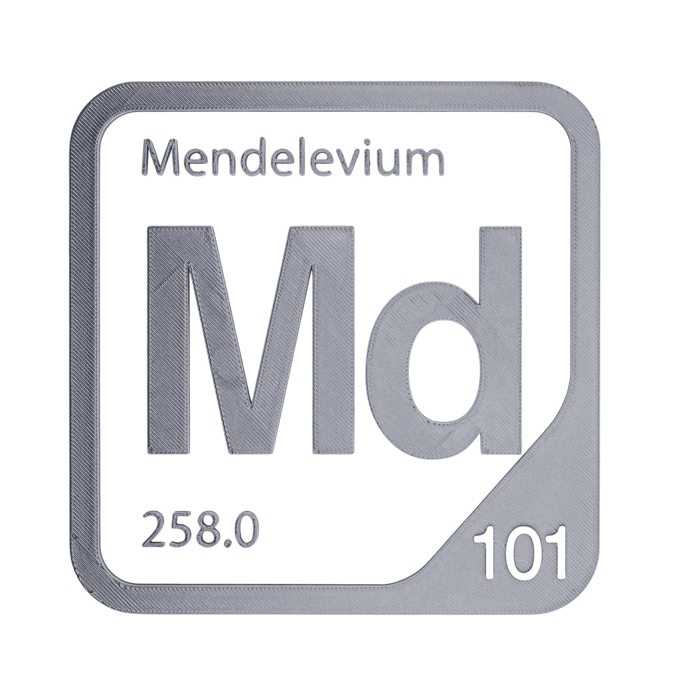 Mendelevium periodic table Elemental Tile in Gray