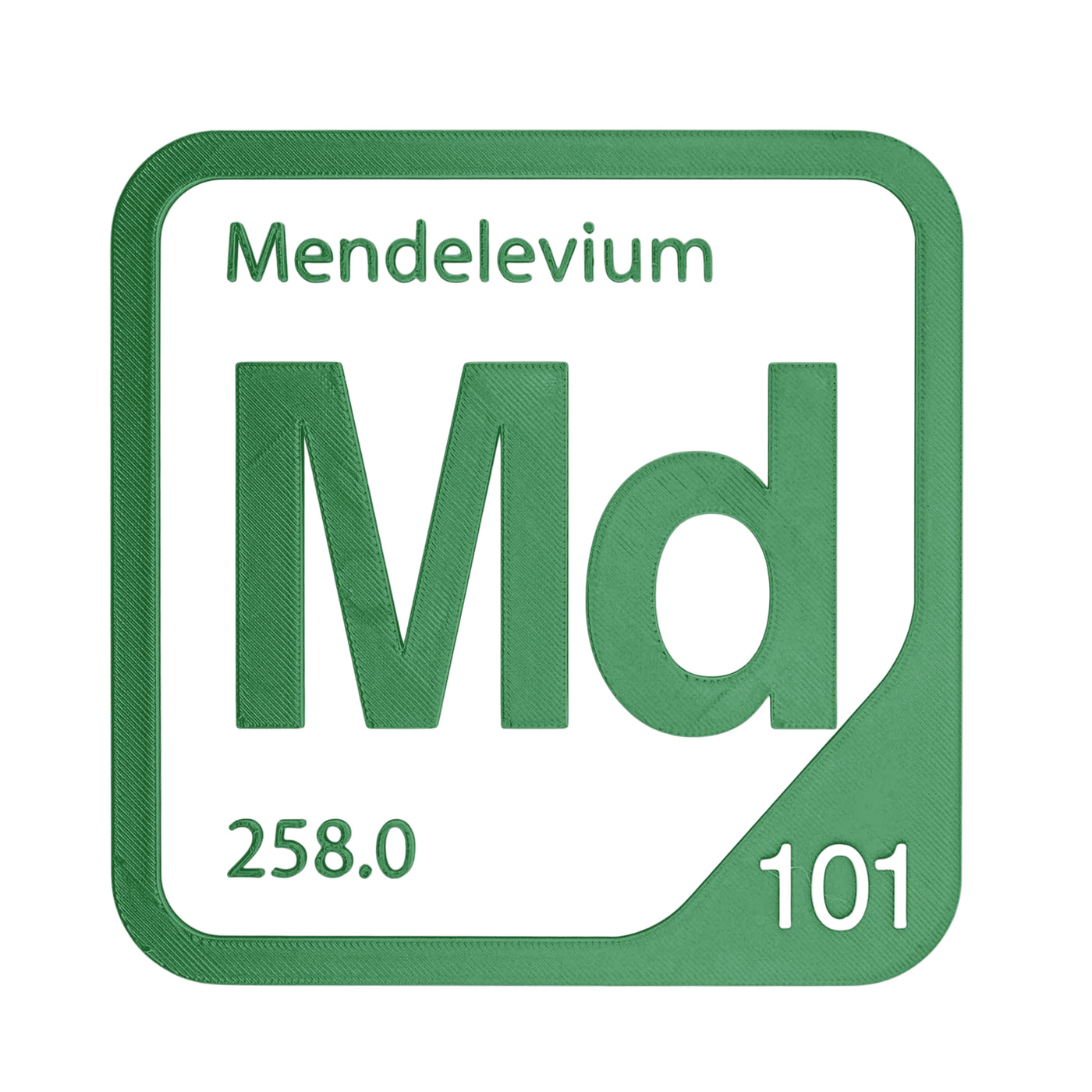 Mendelevium periodic table Elemental Tile in Green