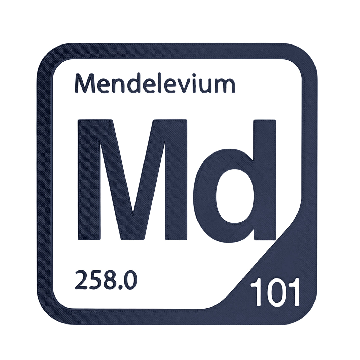Mendelevium periodic table Elemental Tile in Navy Blue