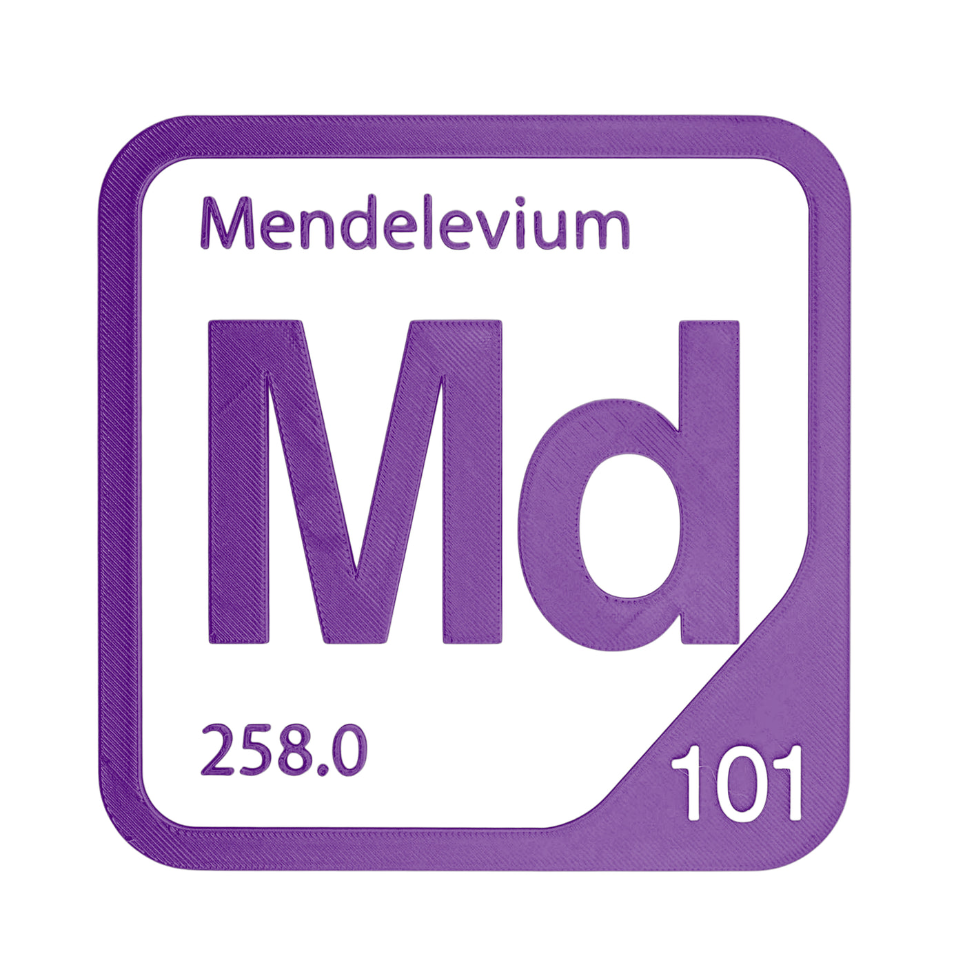 Mendelevium periodic table Elemental Tile in Purple