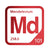 Mendelevium periodic table Elemental Tile in Red