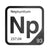 Neptunium periodic table Elemental Tile in Black