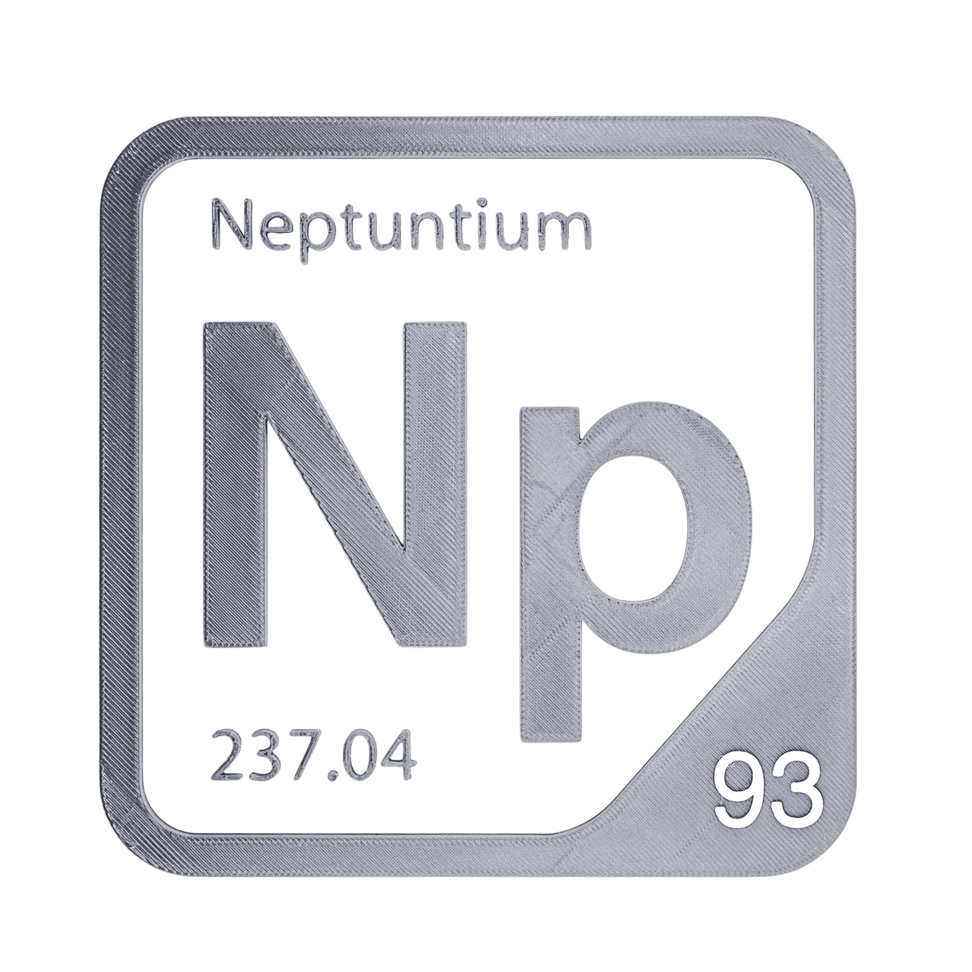 Neptunium periodic table Elemental Tile in Gray