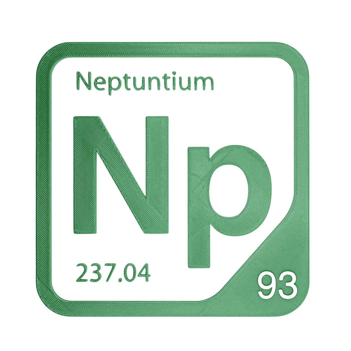 Neptunium periodic table Elemental Tile in Green