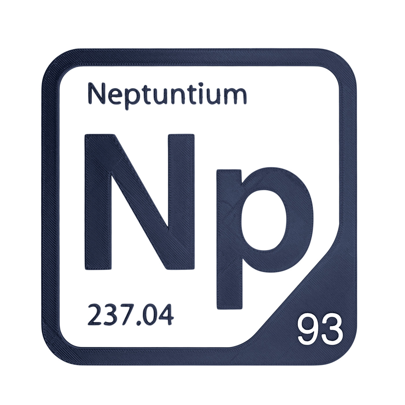 Neptunium periodic table Elemental Tile in Navy Blue