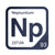 Neptunium periodic table Elemental Tile in Navy Blue