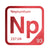 Neptunium periodic table Elemental Tile in Red