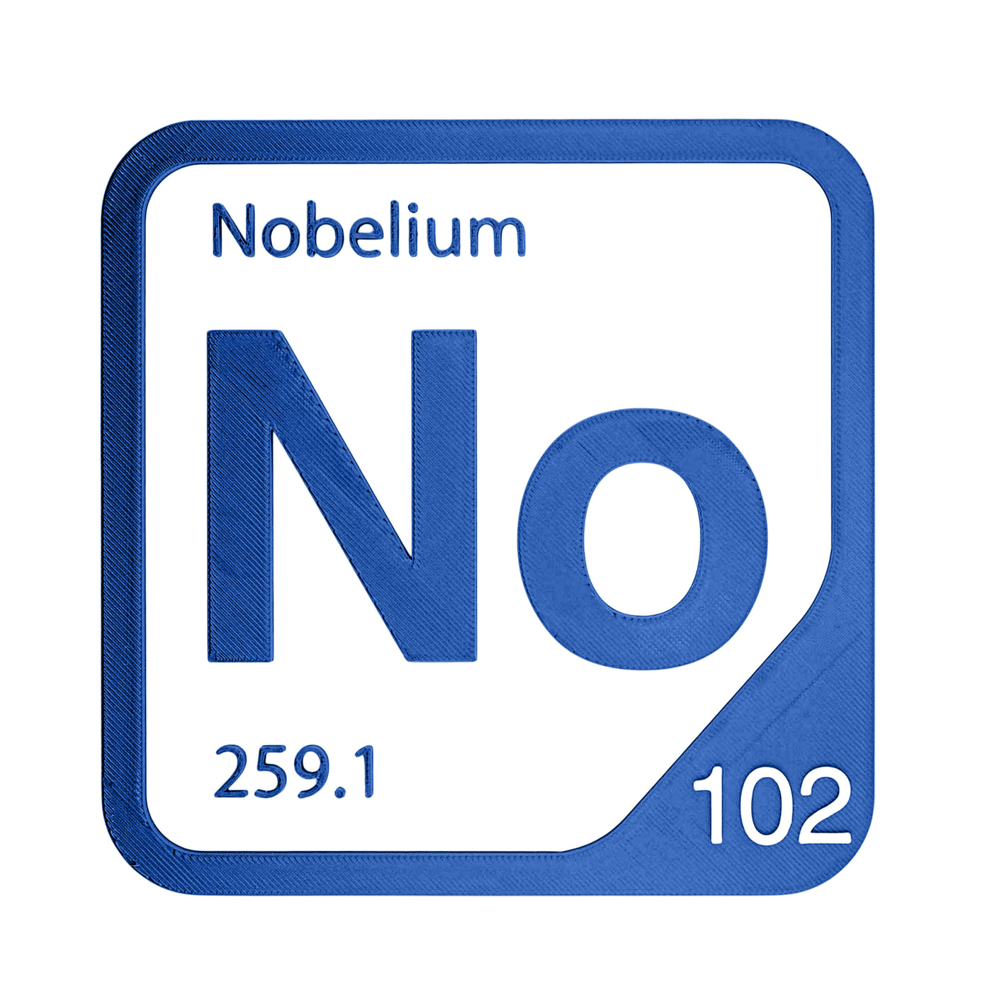 Nobelium periodic table Elemental Tile in Blue