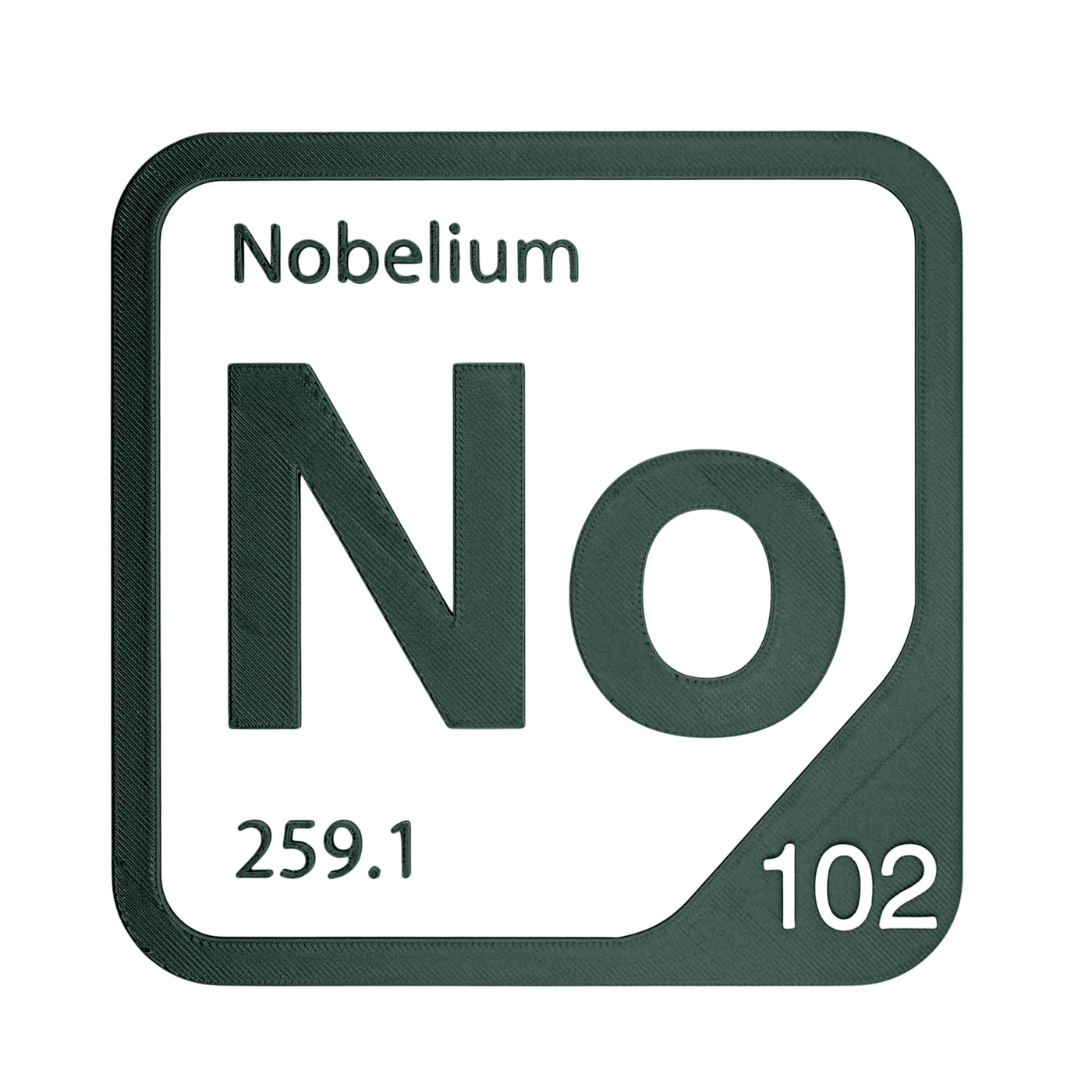 Nobelium periodic table Elemental Tile in Forest Green