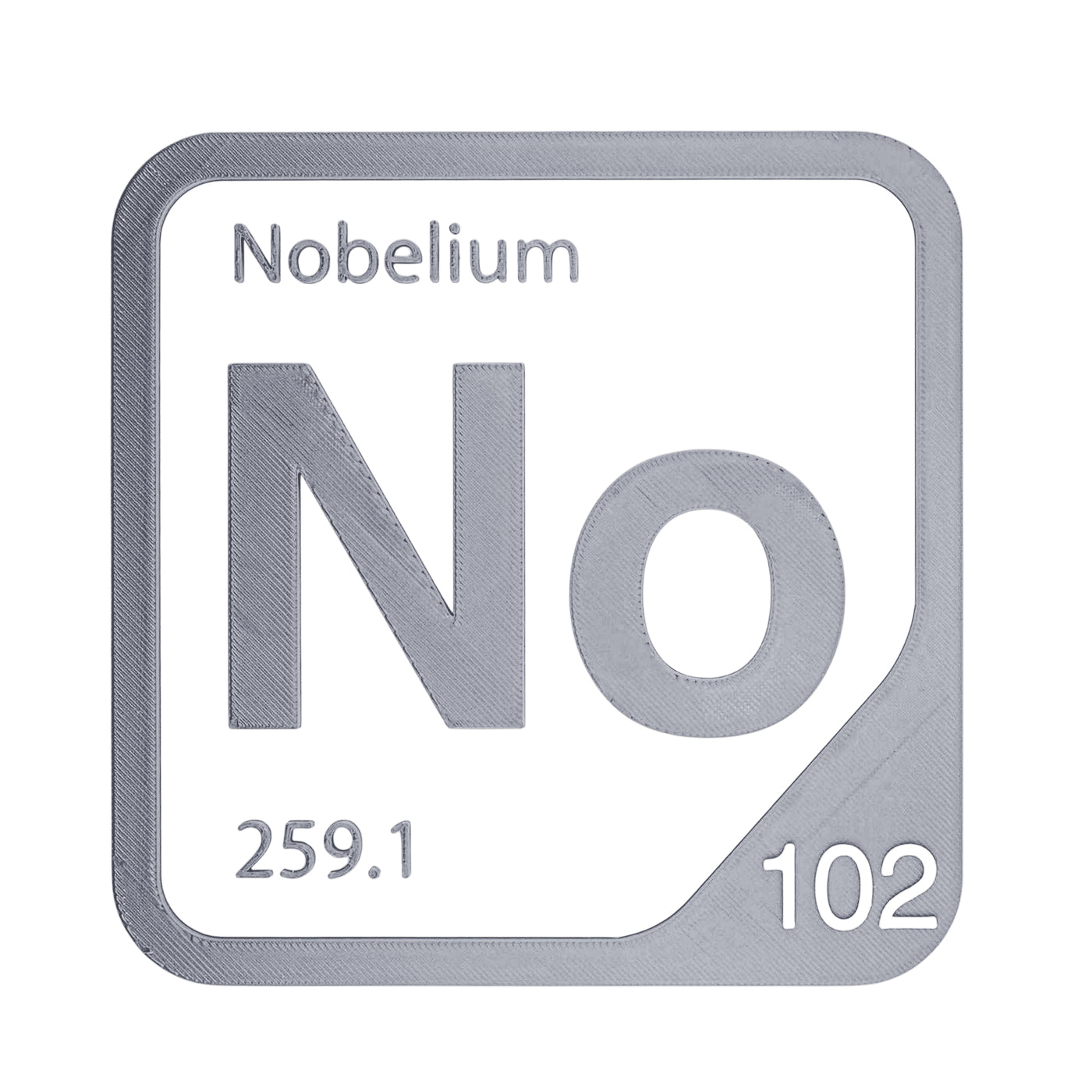 Nobelium periodic table Elemental Tile in Gray