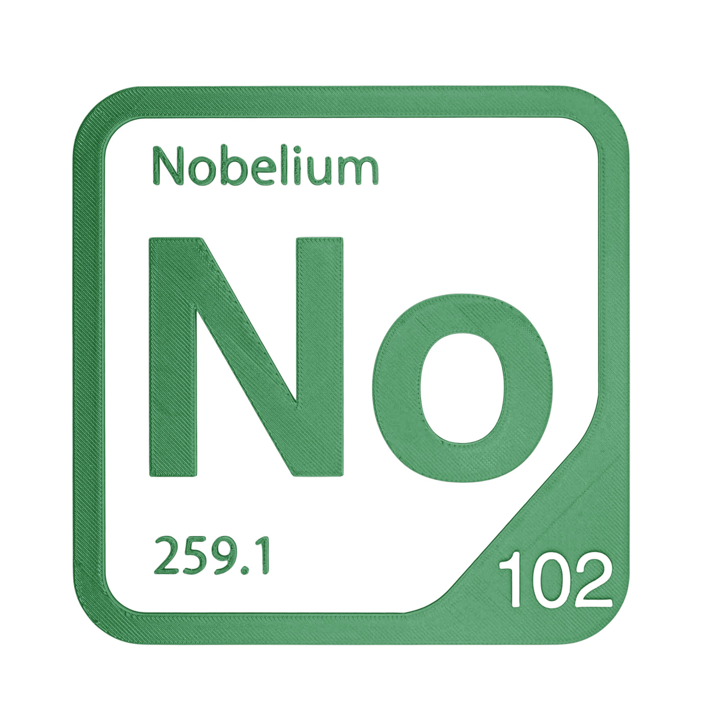 Nobelium periodic table Elemental Tile in Green