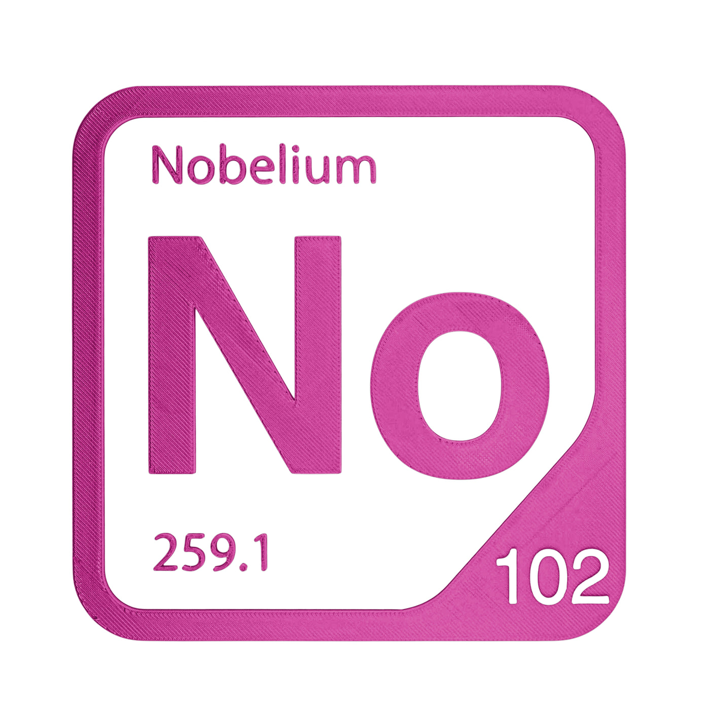 Nobelium periodic table Elemental Tile in Magenta