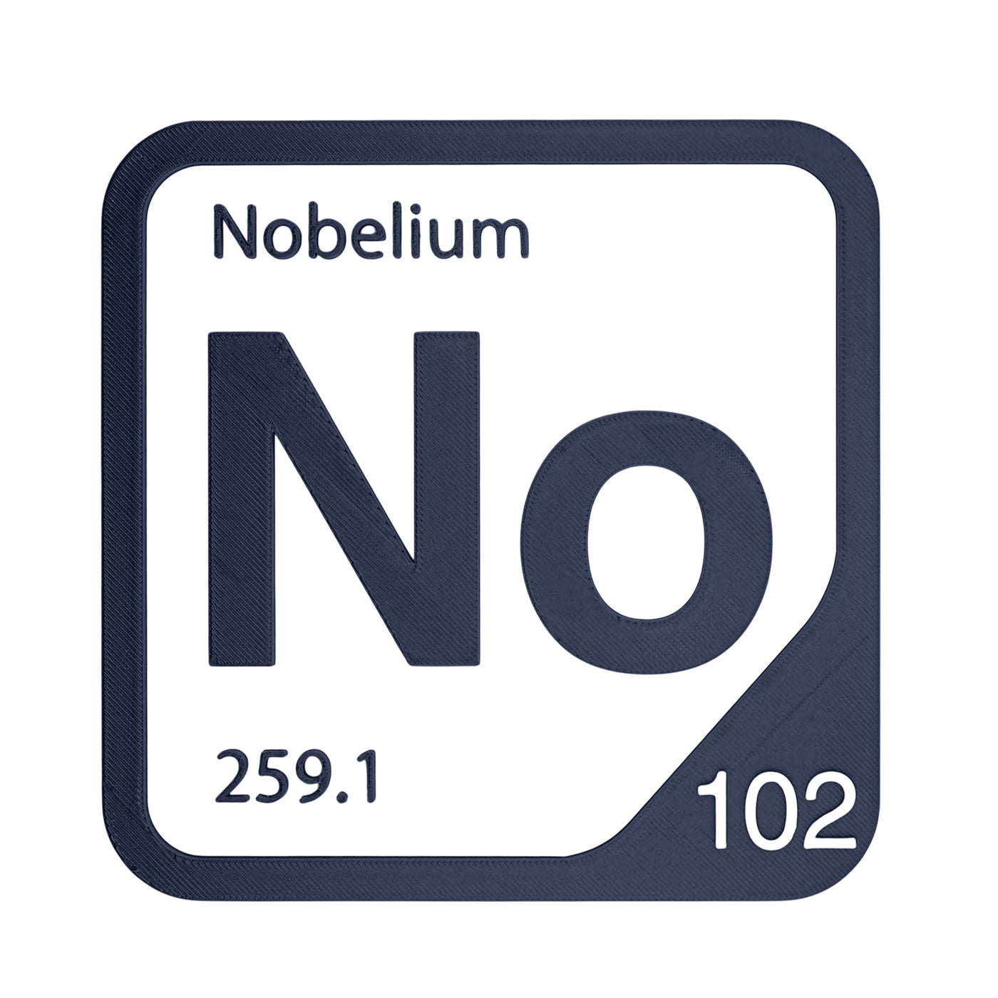 Nobelium periodic table Elemental Tile in Navy Blue