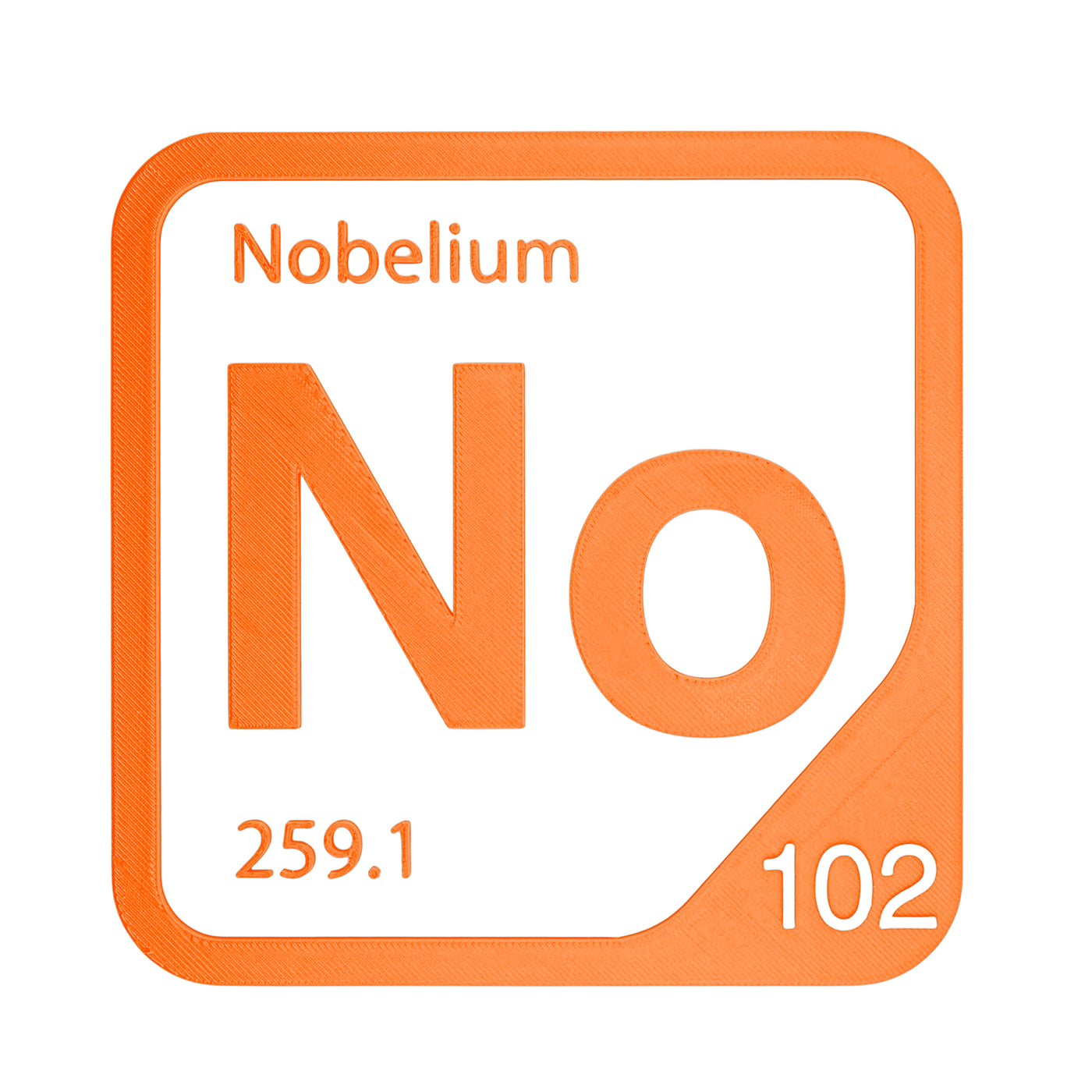 Nobelium periodic table Elemental Tile in Orange