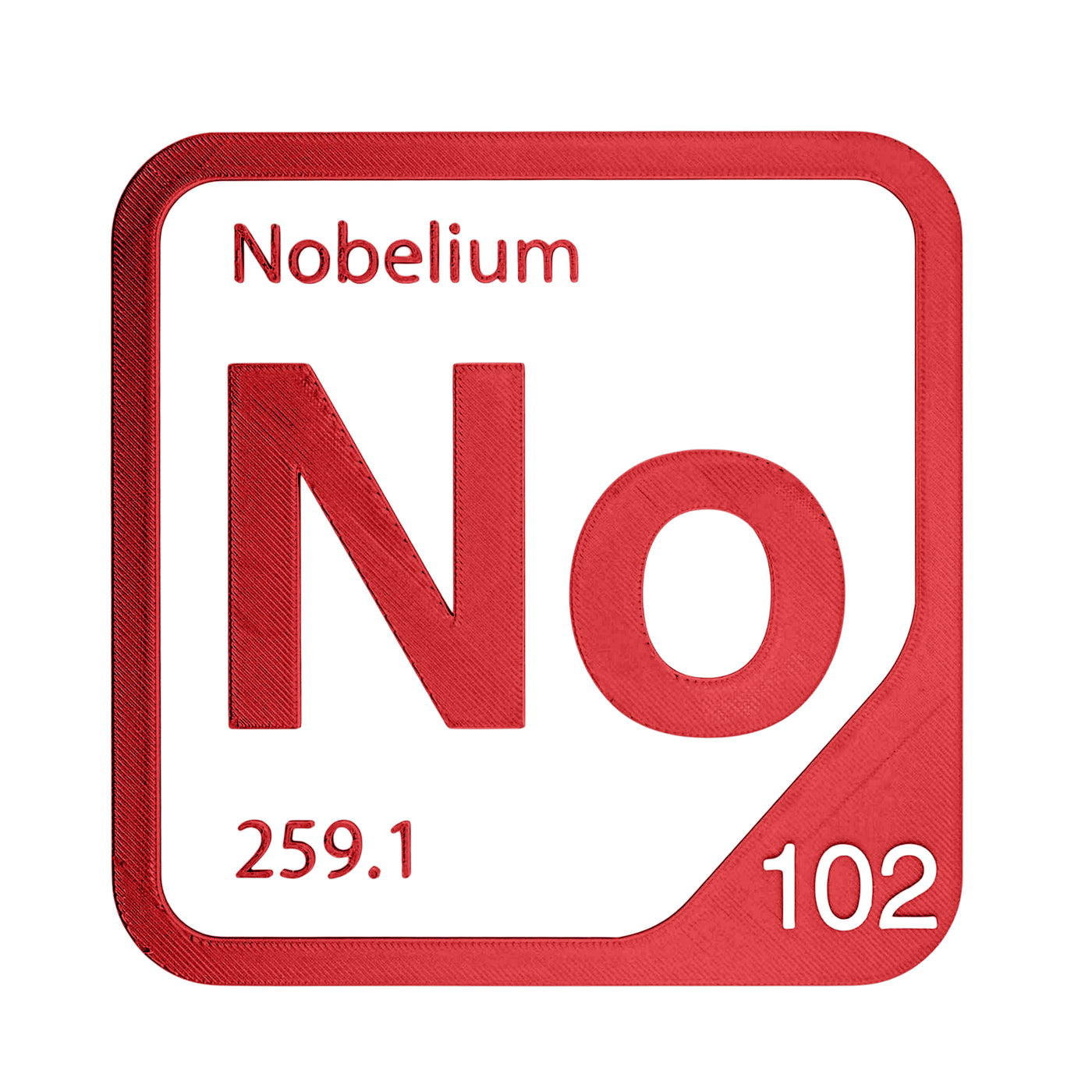 Nobelium periodic table Elemental Tile in Red