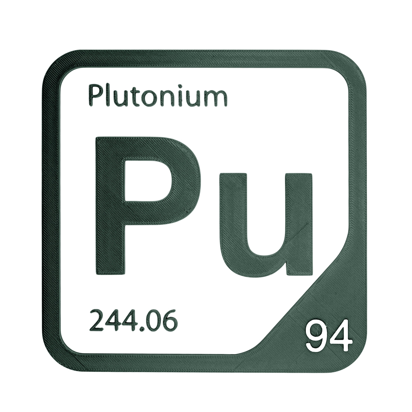 Plutonium periodic table Elemental Tile in Forest Green