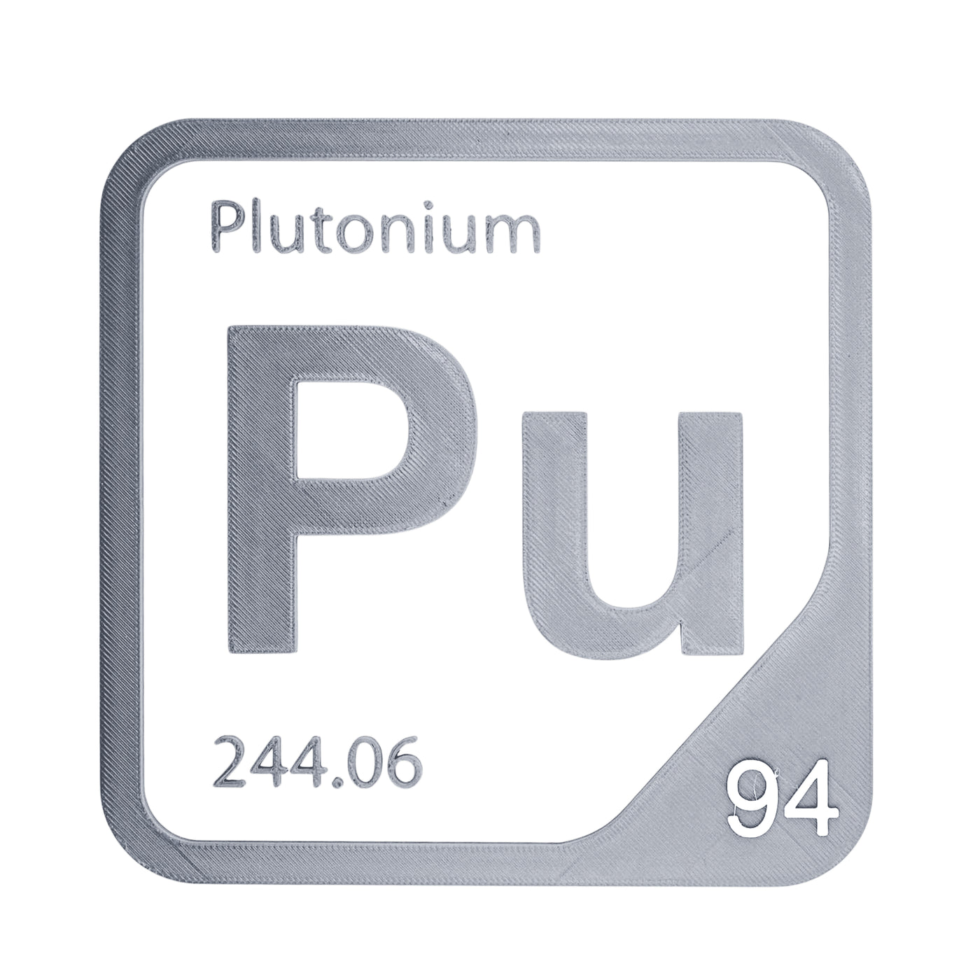 Plutonium periodic table Elemental Tile in Gray
