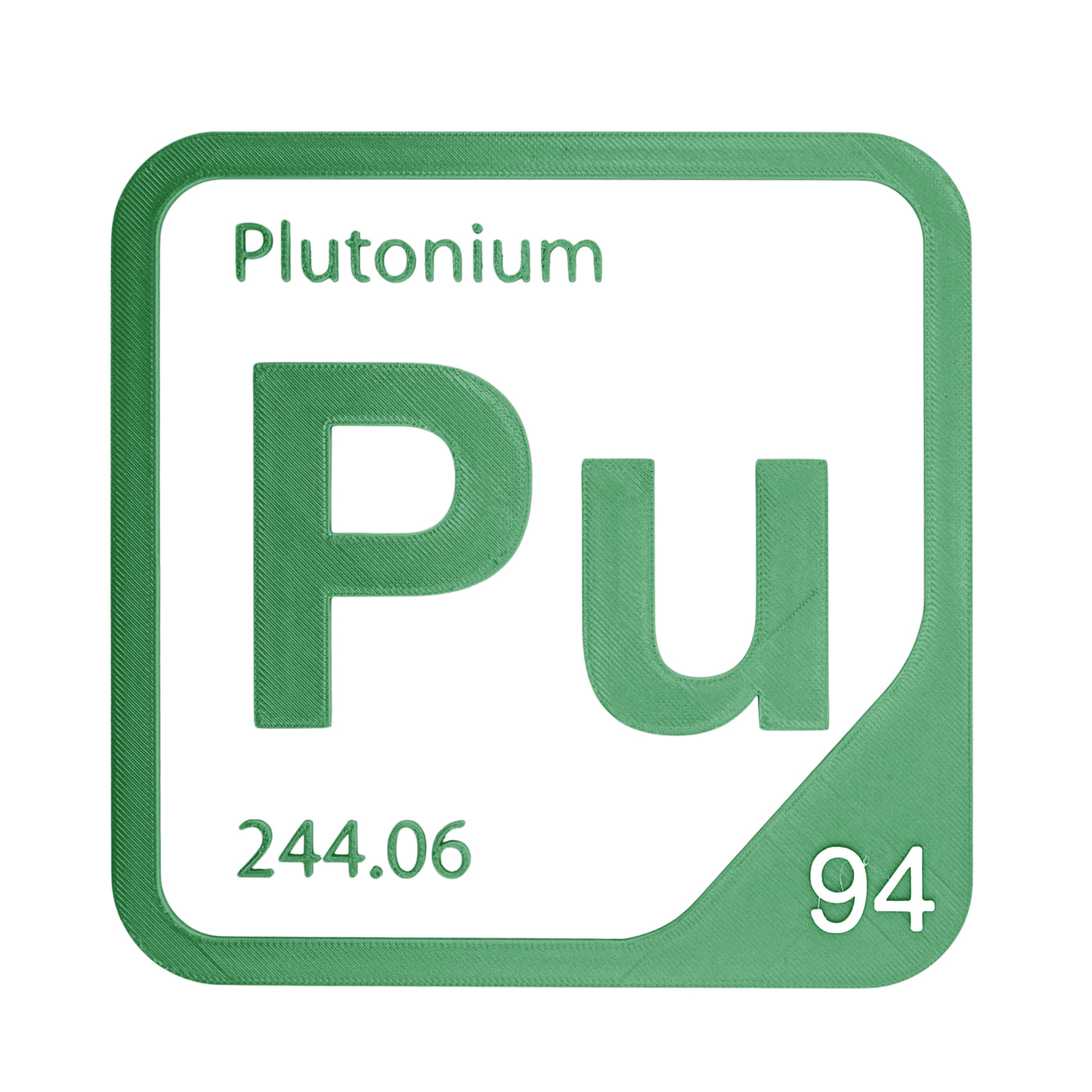 Plutonium periodic table Elemental Tile in Green