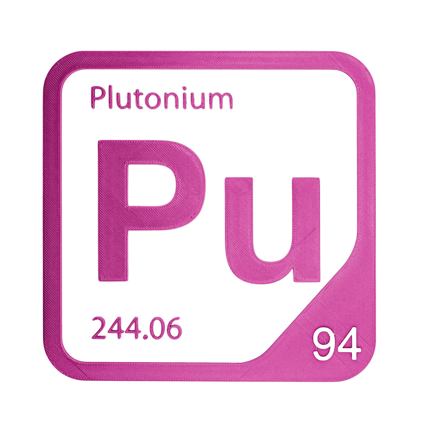 Plutonium periodic table Elemental Tile in Magenta