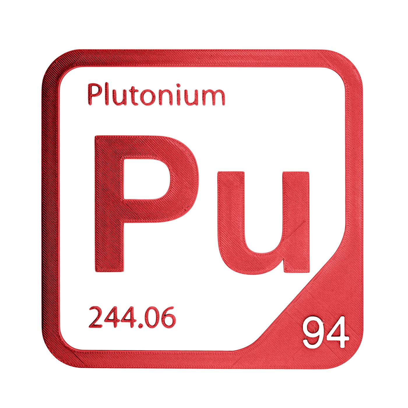 Plutonium periodic table Elemental Tile in Red