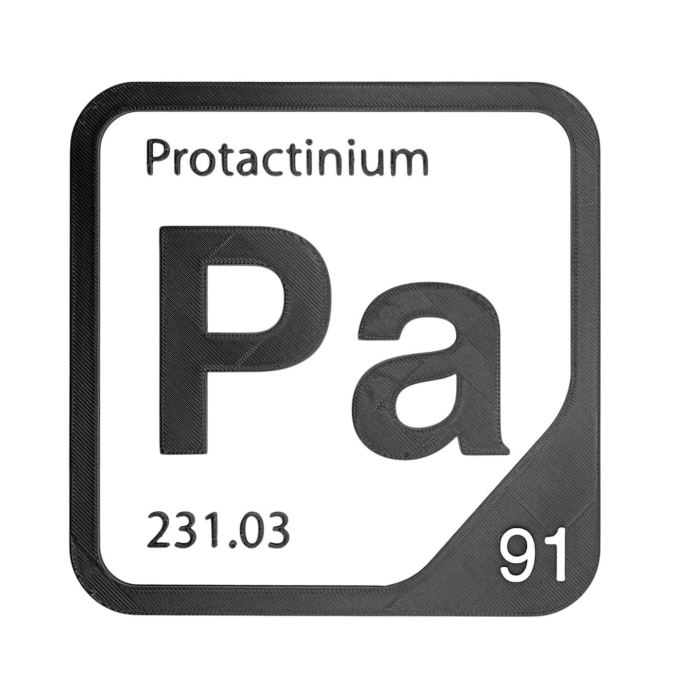 Protactinium periodic table Elemental Tile in Black