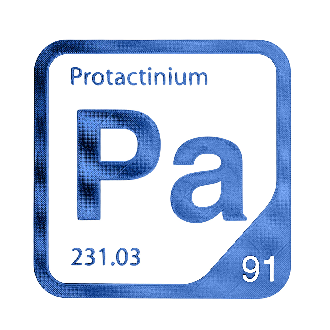 Protactinium periodic table Elemental Tile in Blue
