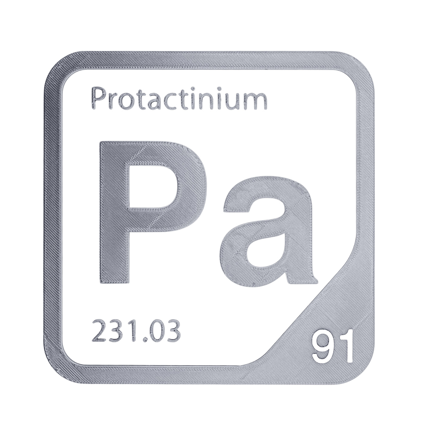 Protactinium periodic table Elemental Tile in Gray