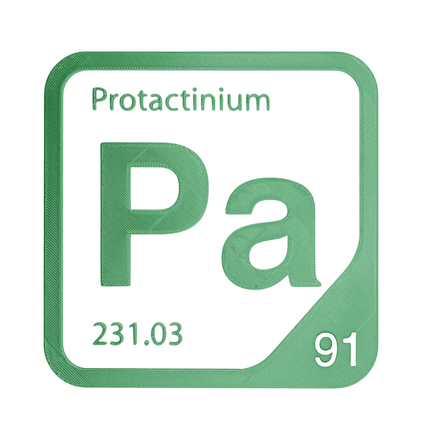 Protactinium periodic table Elemental Tile in Green
