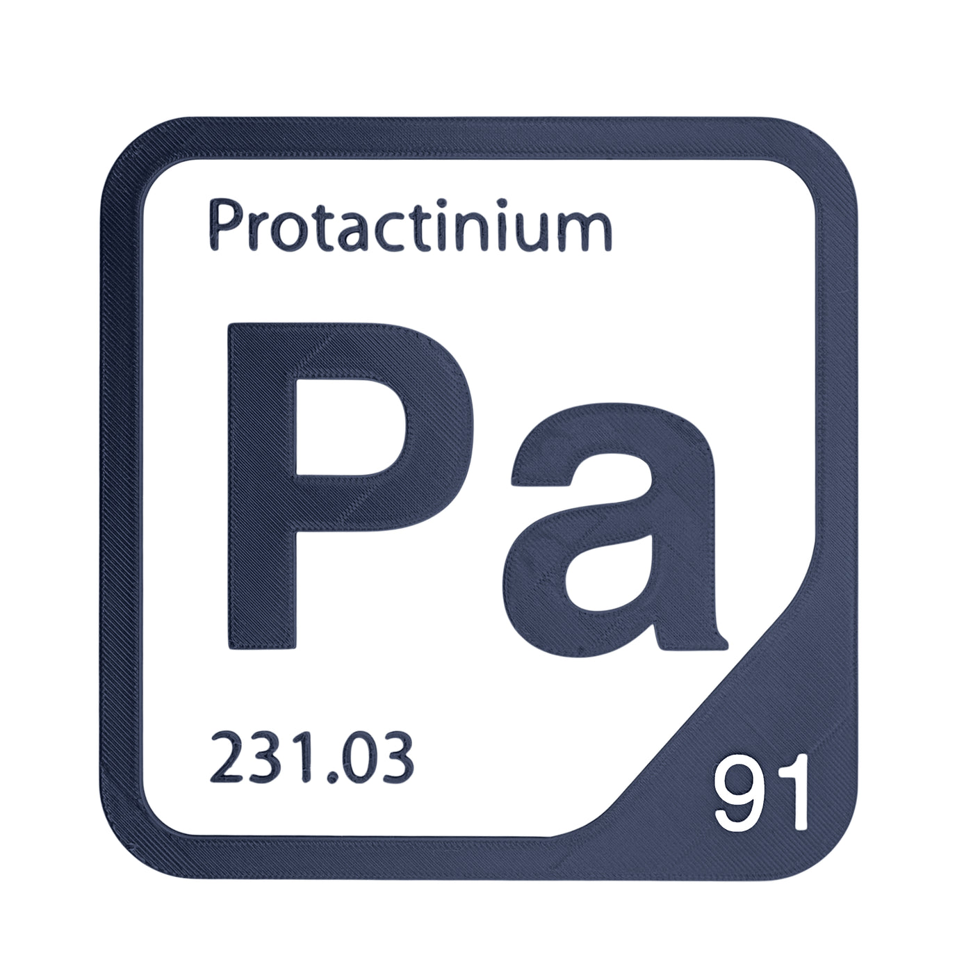 Protactinium periodic table Elemental Tile in Navy Blue