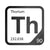 Thorium periodic table Elemental Tile in Black