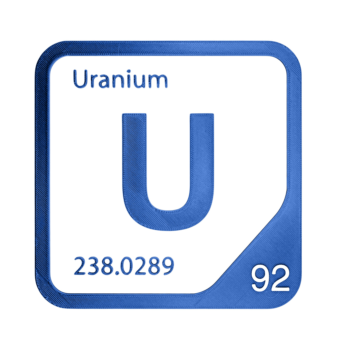 Uranium periodic table Elemental Tile in Blue