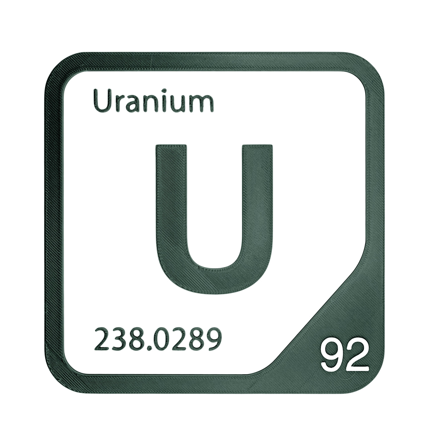 Uranium periodic table Elemental Tile in Forest Green