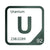 Uranium periodic table Elemental Tile in Forest Green