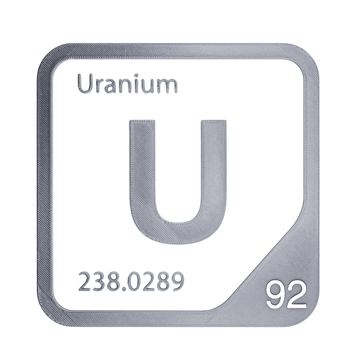 Uranium periodic table Elemental Tile in Gray
