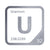 Uranium periodic table Elemental Tile in Gray