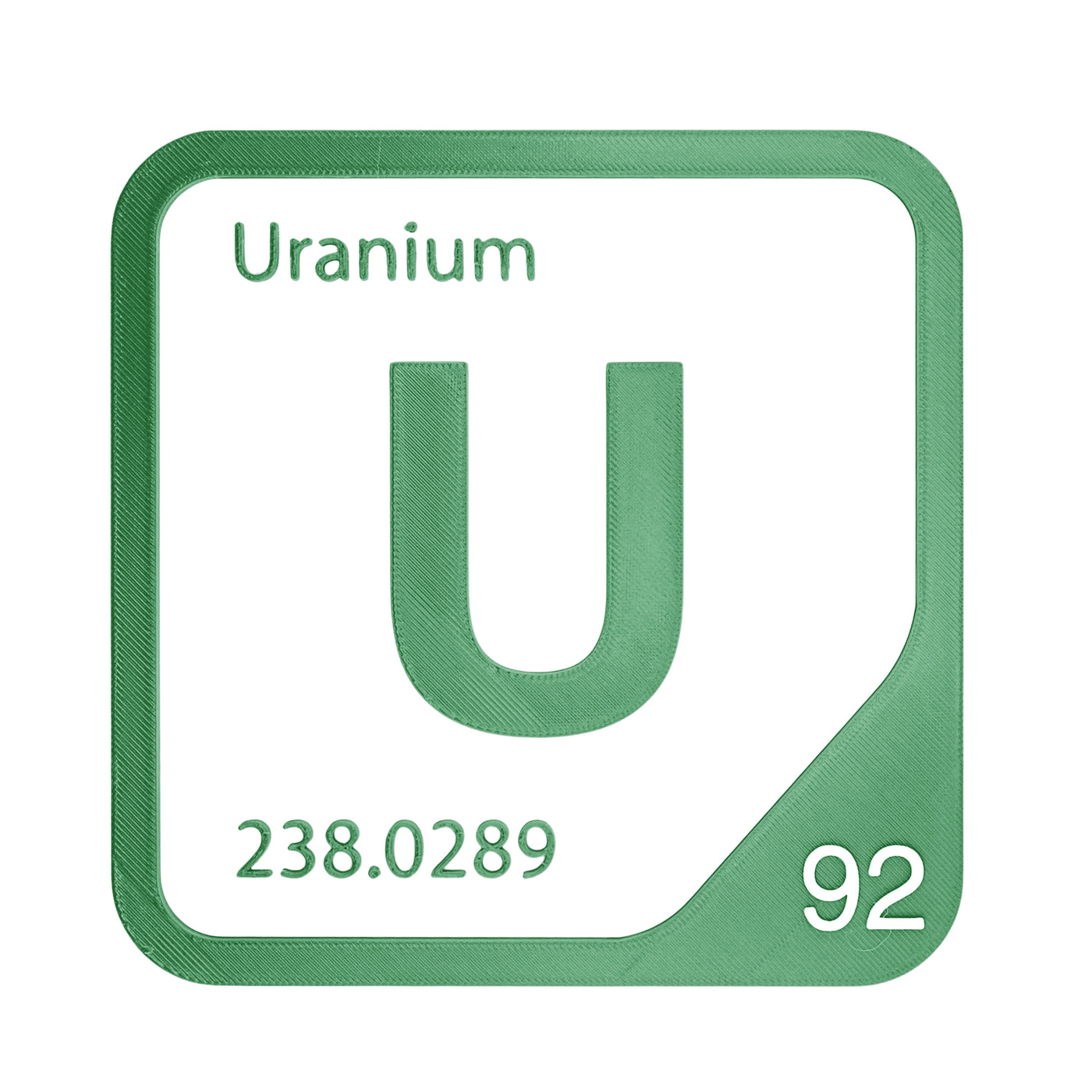 Uranium periodic table Elemental Tile in Green