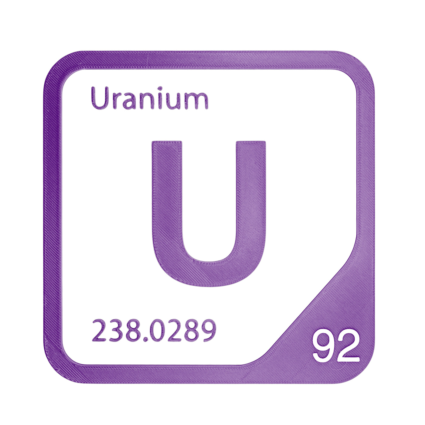 Uranium periodic table Elemental Tile in Purple