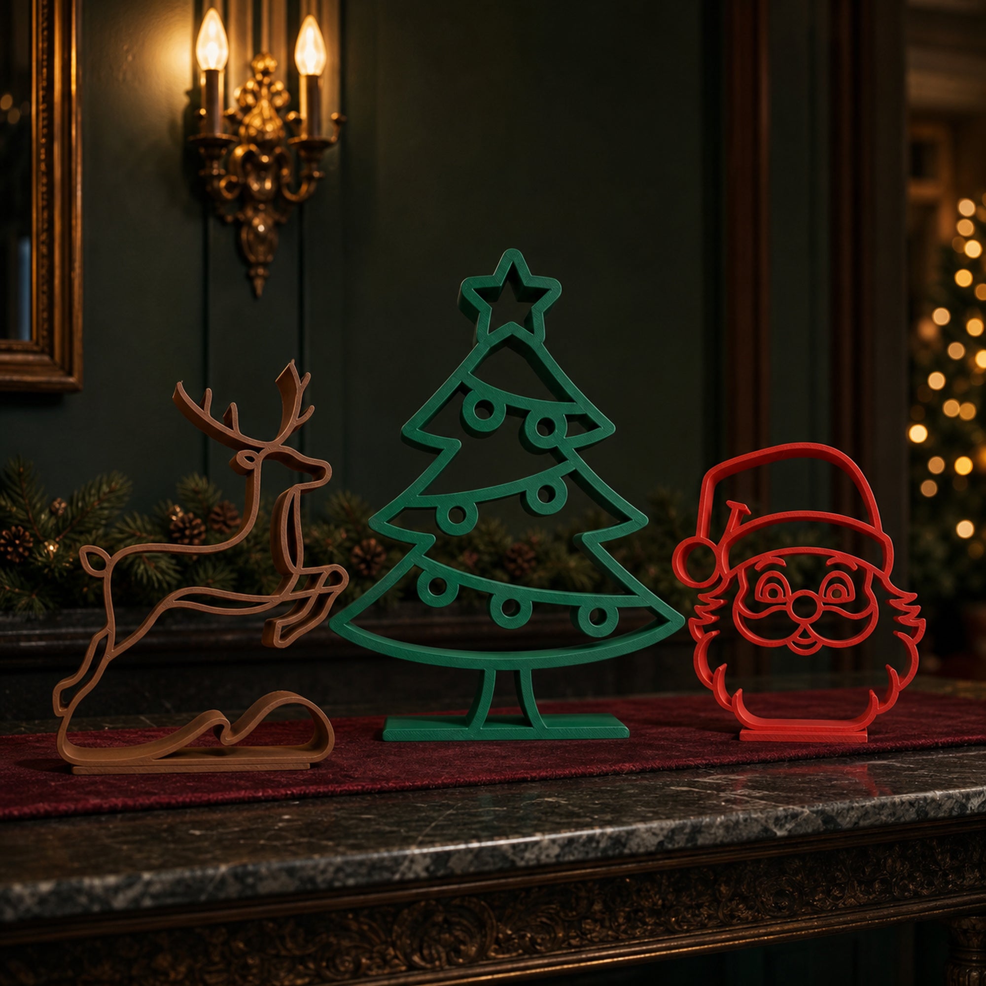 Christmas Line Art Sculpture Collection