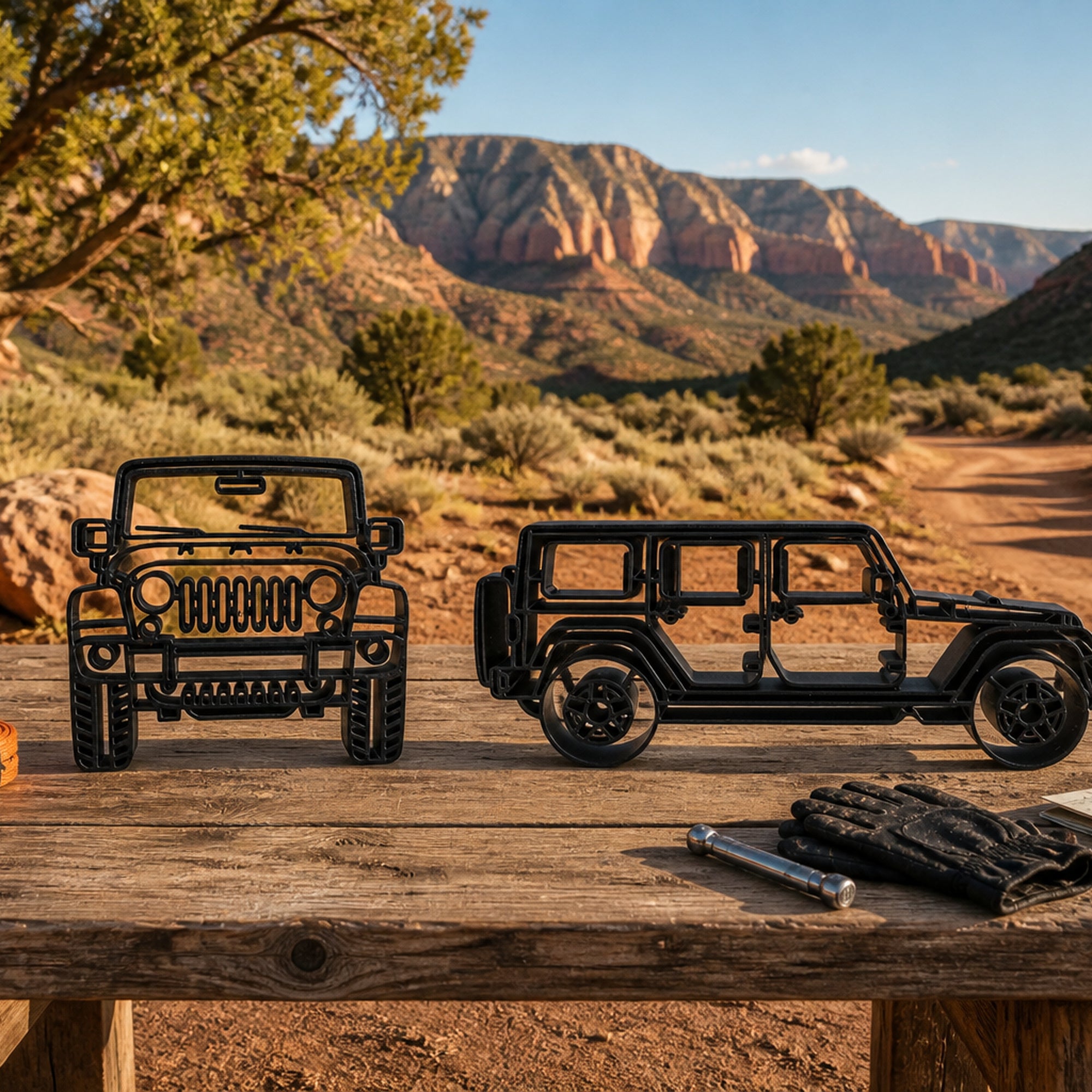 Off-Road Vehicles Line Art Sculpture Collection