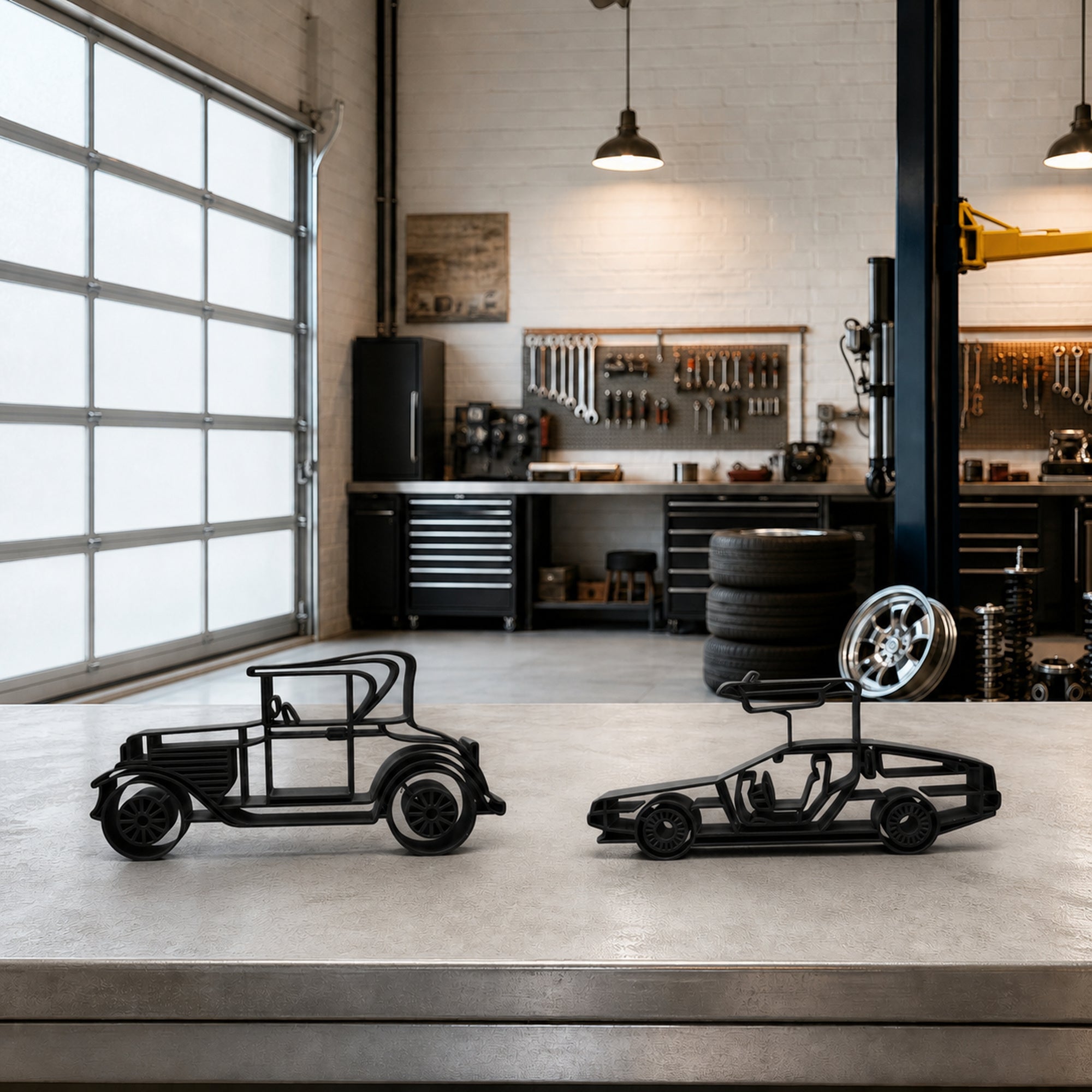 Classic Cars Line Art Sculpture Collection
