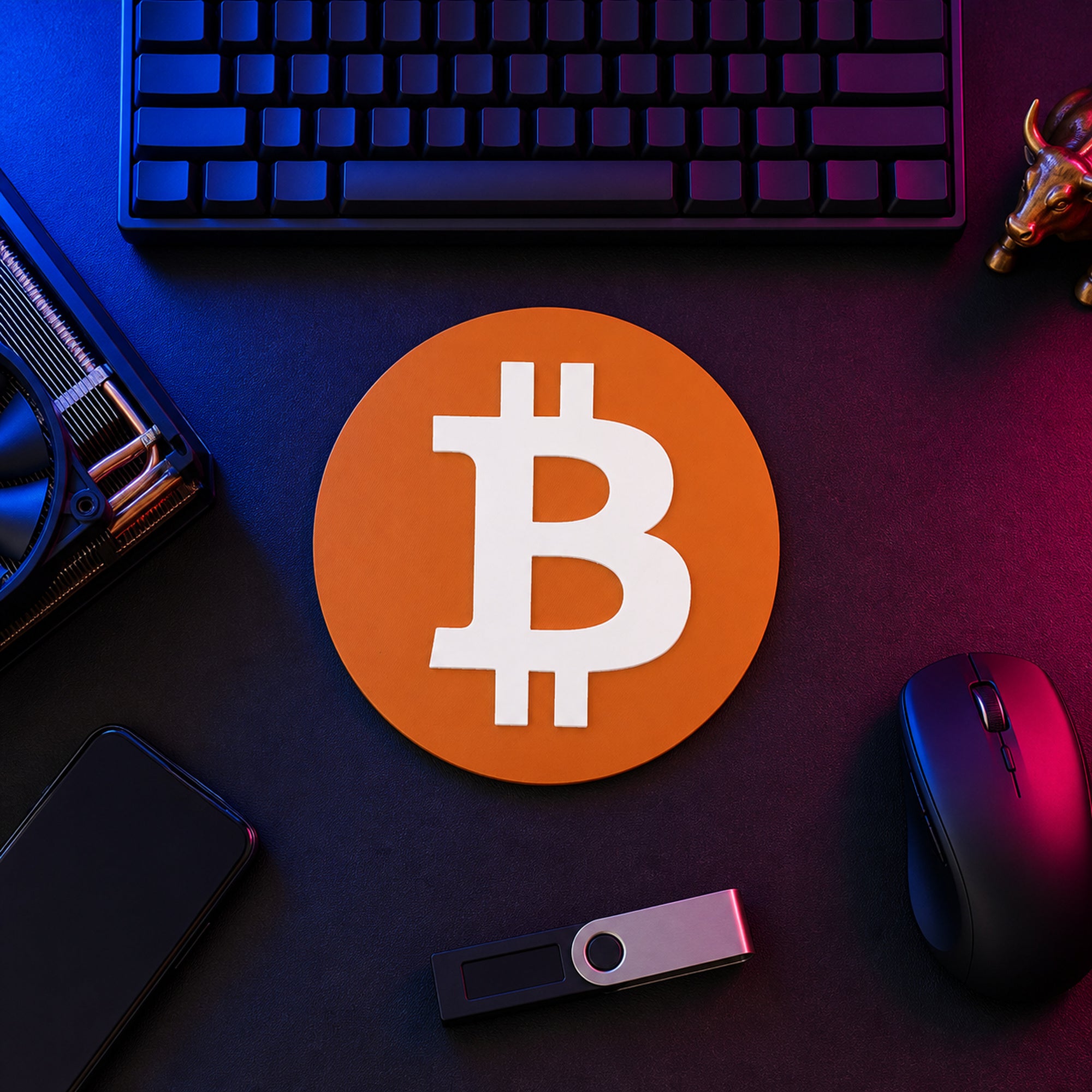 Bitcoin Wall Sign – Cryptocurrency Logo Decor