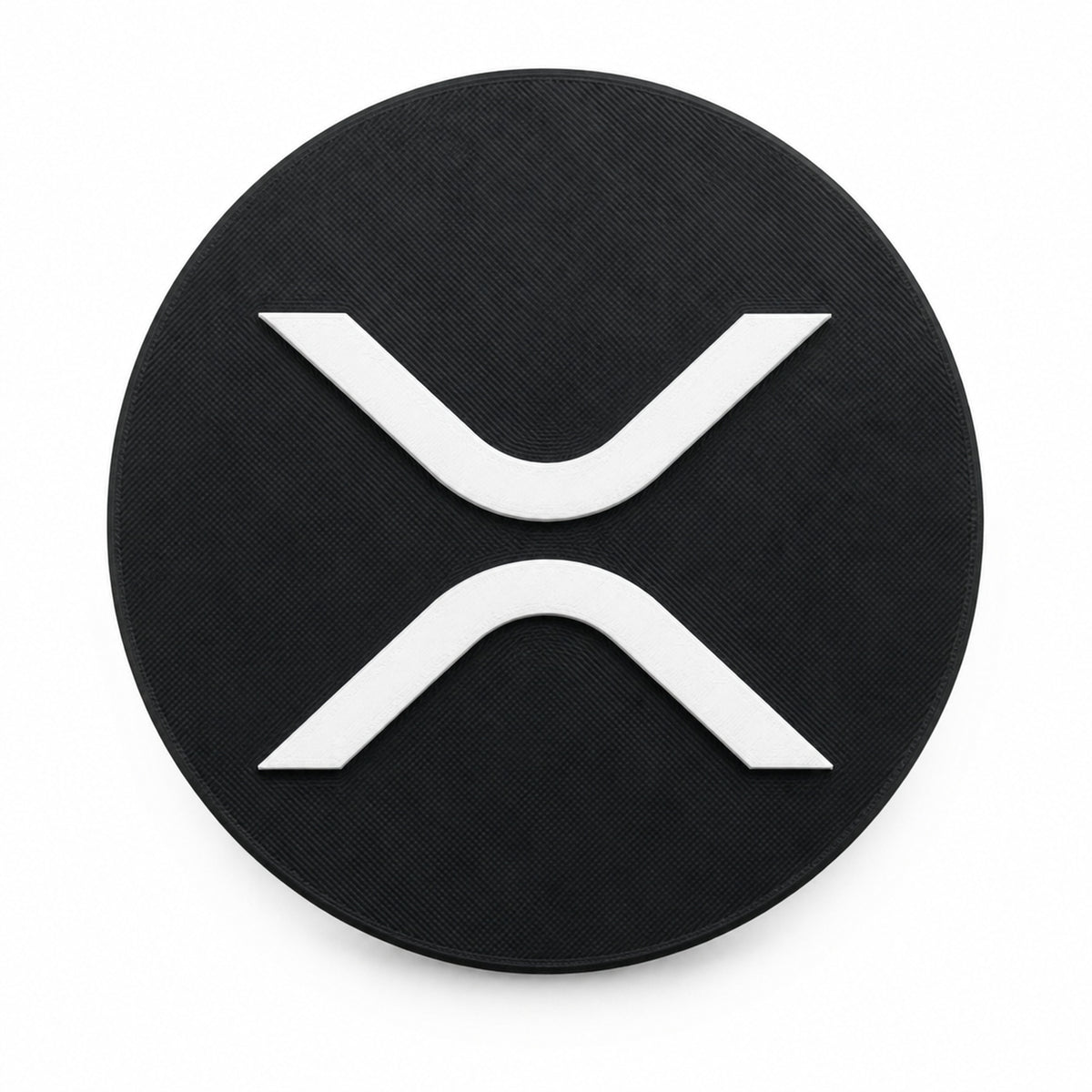 SIGN-XRP straight-on circular crypto logo wall sign front view.