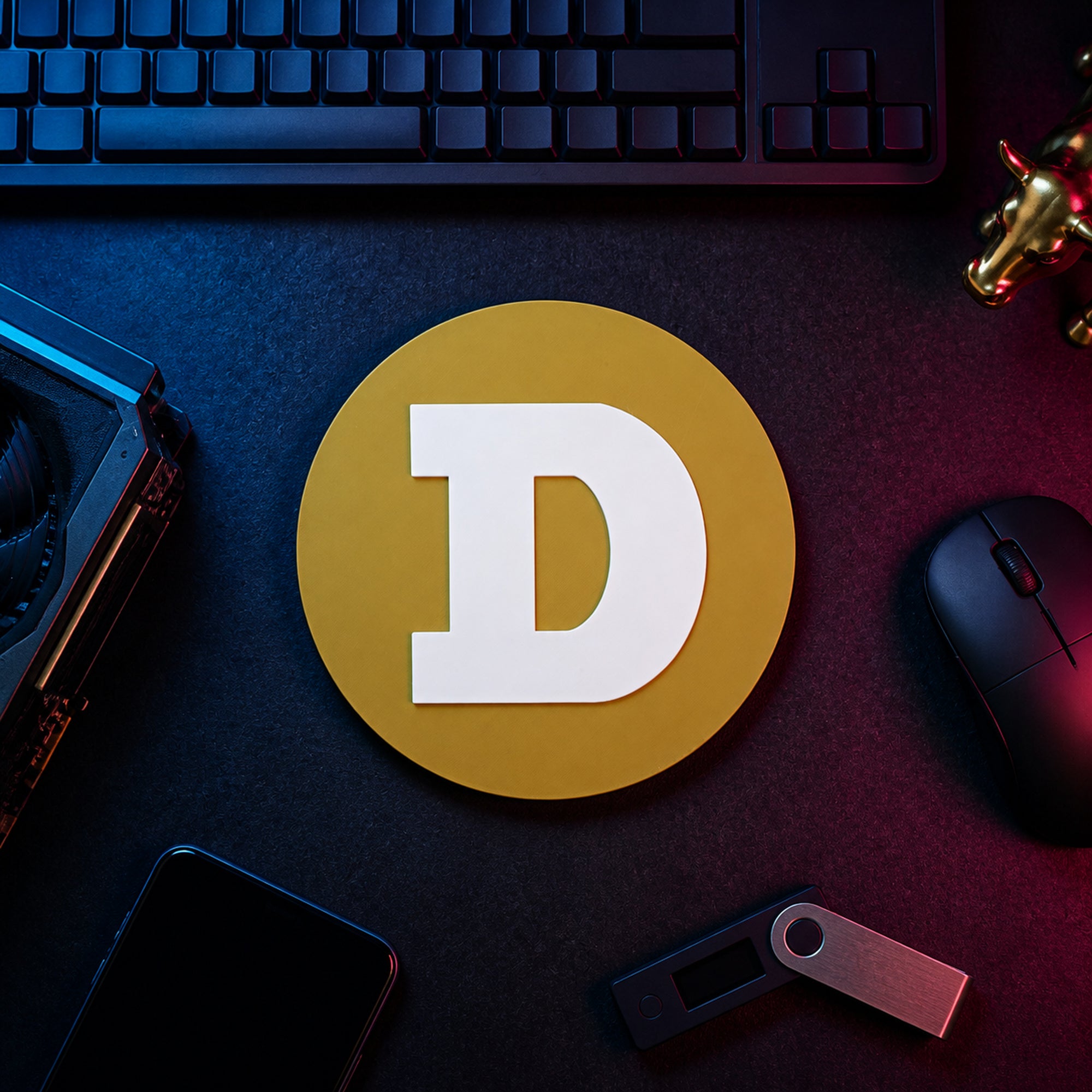 Dogecoin DOGE Wall Sign – Cryptocurrency Logo Decor